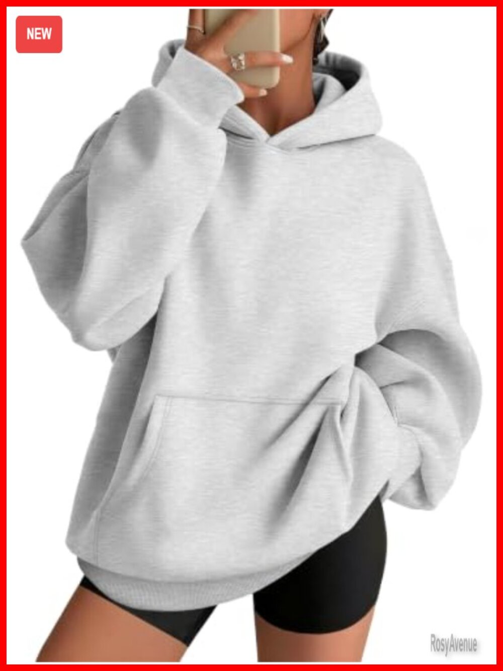 Oversized Hoodie Pullover Sweatshirt 100% Polyester Fall Winter Casual